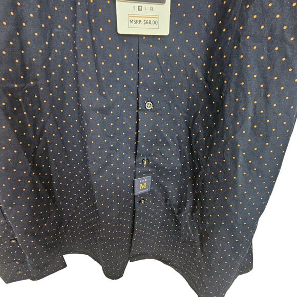 NEW Cactus Man Ricky Singh Dress Shirt Blue Orange Polka Dot Men M Collared - Picture 3 of 9